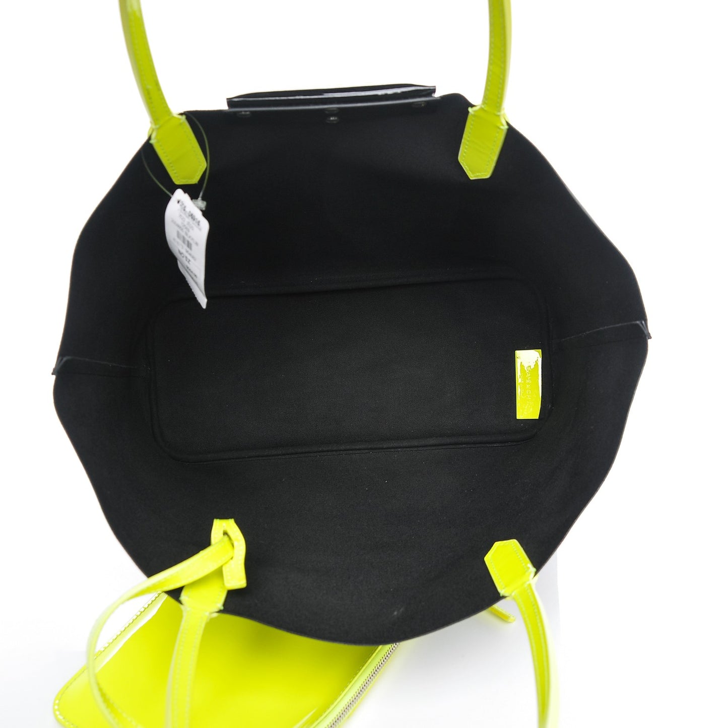 Calfskin Small Antigona Tote Black Neon Yellow