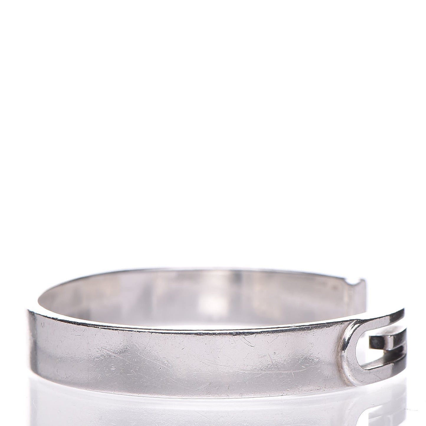 Sterling Silver Cutout Logo Cuff Bracelet