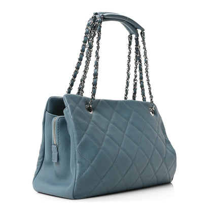 Chanel Caviar Quilted CC Timeless Soft Tote Blue 3 of 10