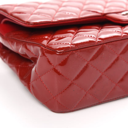Chanel Patent Calfskin Quilted Medium Double Flap Red 8 of 13