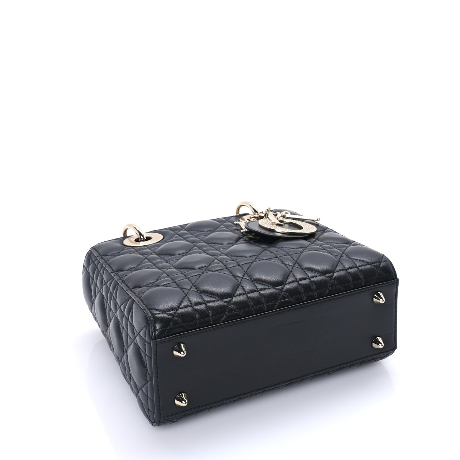 Christian Dior Lambskin Cannage Crystal Small My ABCDior Lady Dior  Black 4 of 9