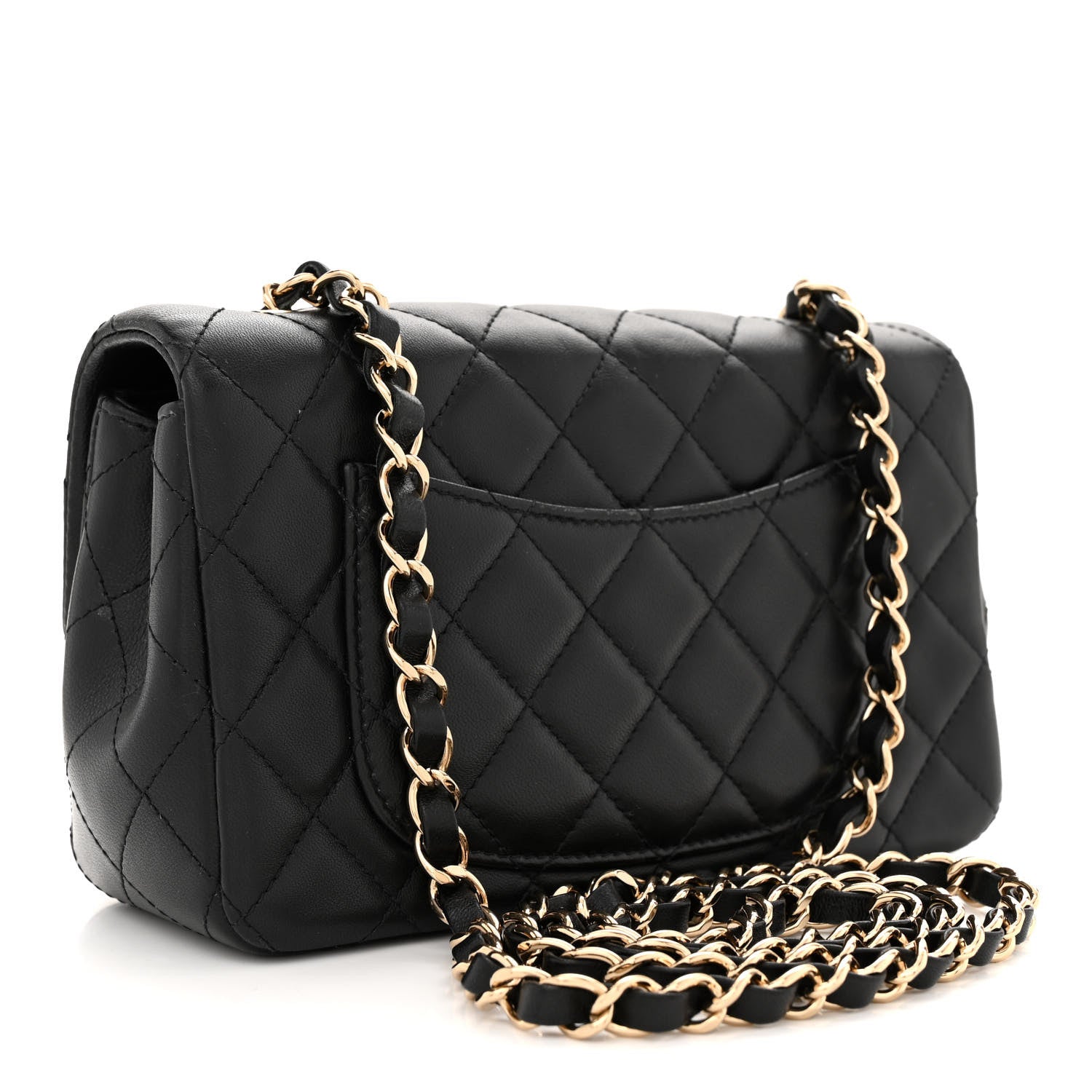 Chanel Lambskin Quilted Mini Rectangular Flap Black 3 of 13