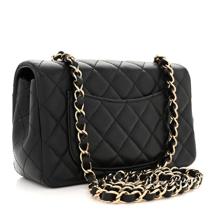 Chanel Lambskin Quilted Mini Rectangular Flap Black 3 of 13