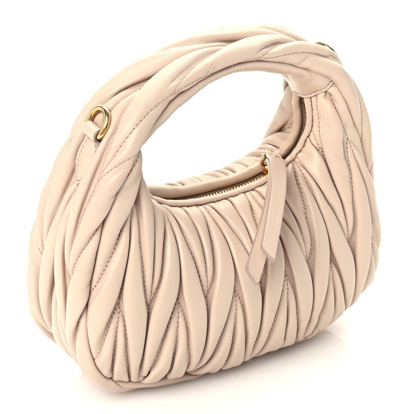Nappa Matelasse Mini Wander Hobo Cipria