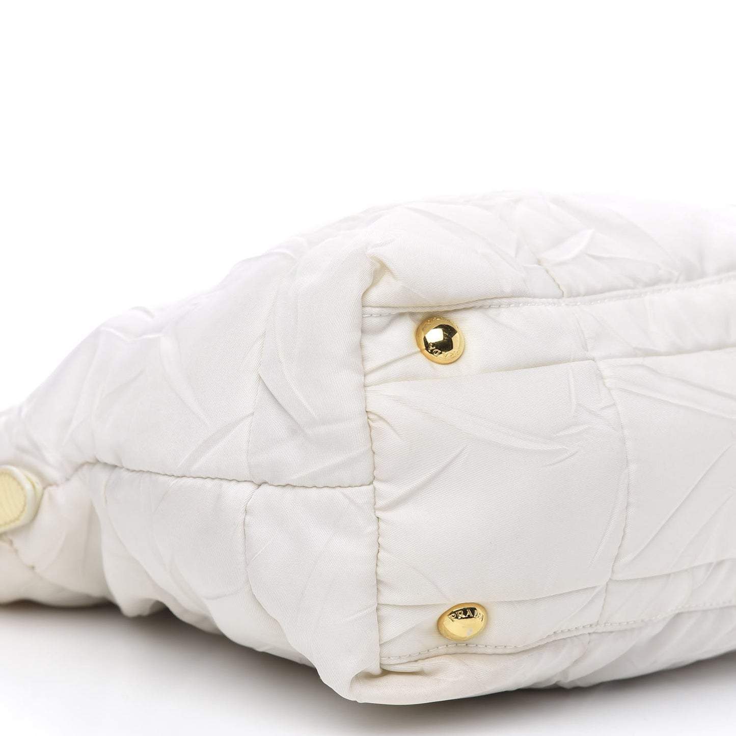 Tessuto Nylon Quilted Bag White