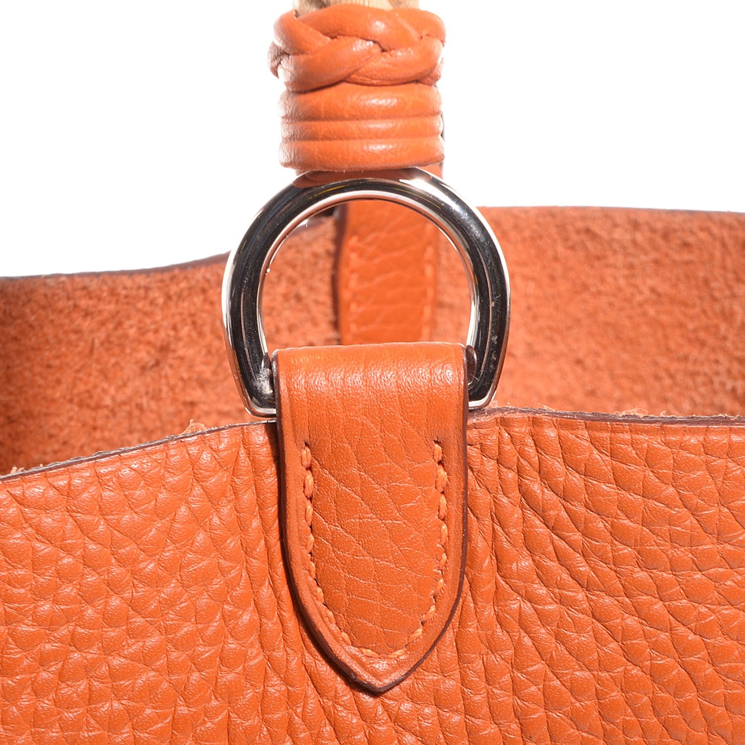 Hermes Taurillon Clemence Mangeoire Rope Bag Potiron 8 of 9