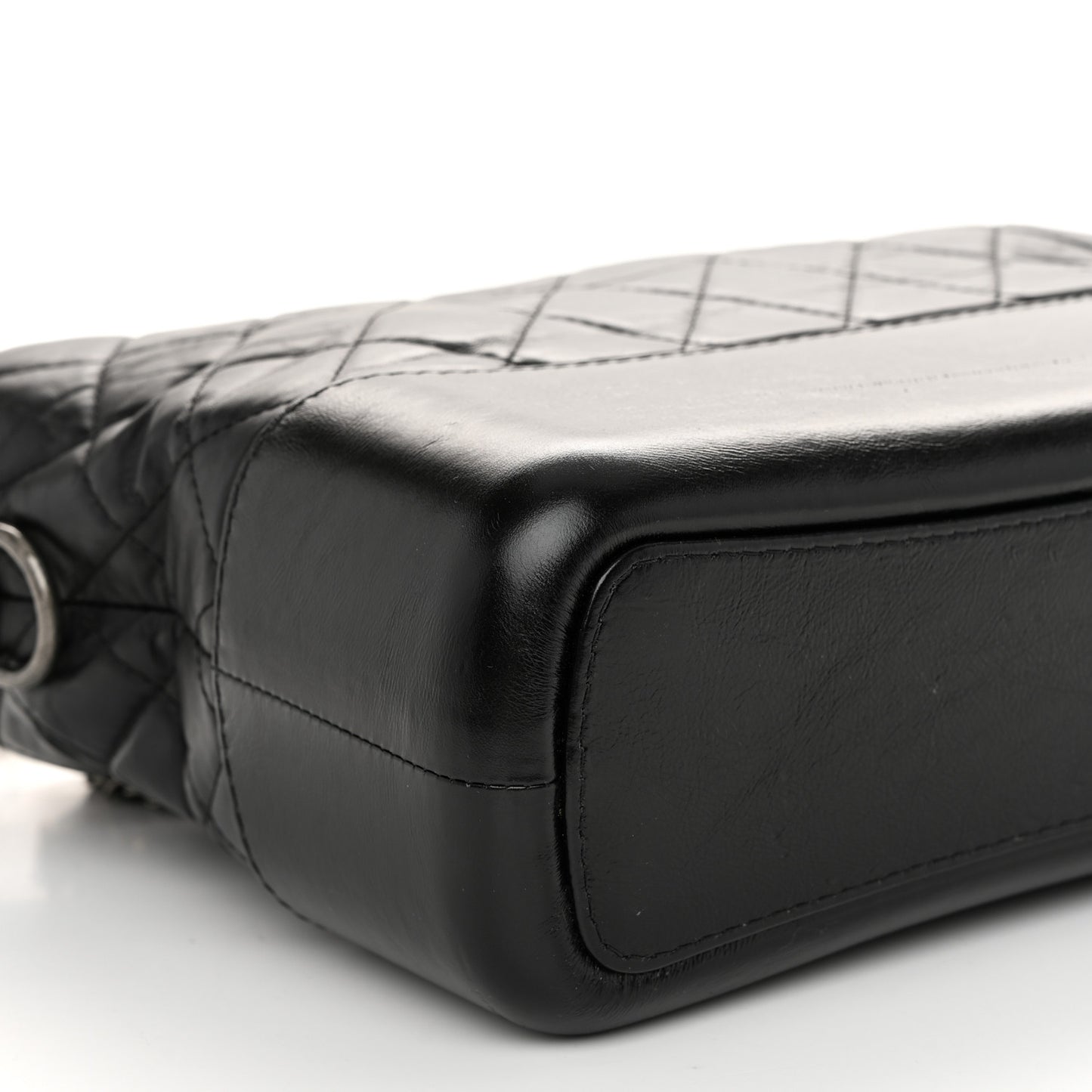 Aged Calfskin Quilted Medium Gabrielle Hobo Black