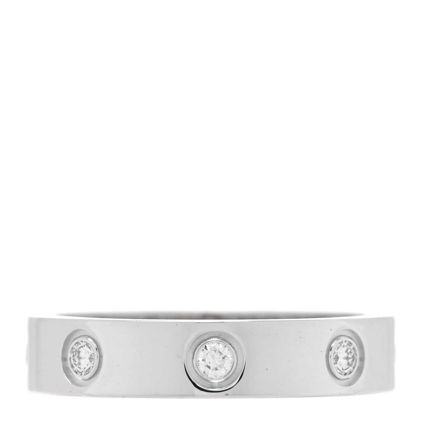 18K White Gold 8 Diamond 4mm Wedding Band LOVE Ring 51 5.75