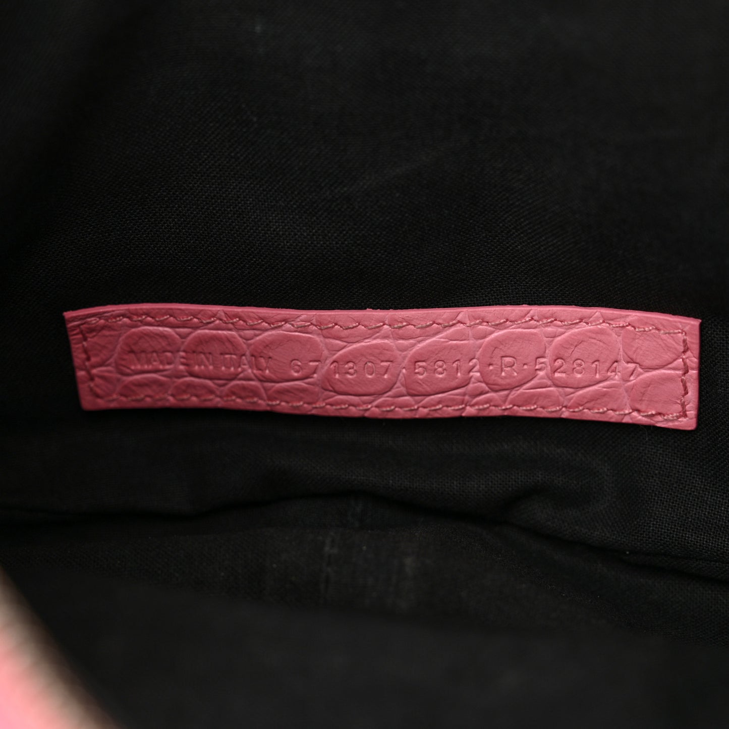 Extra Supple Calfskin Crocodile Embossed Small Le Cagole Shoulder Bag Sweet Pink