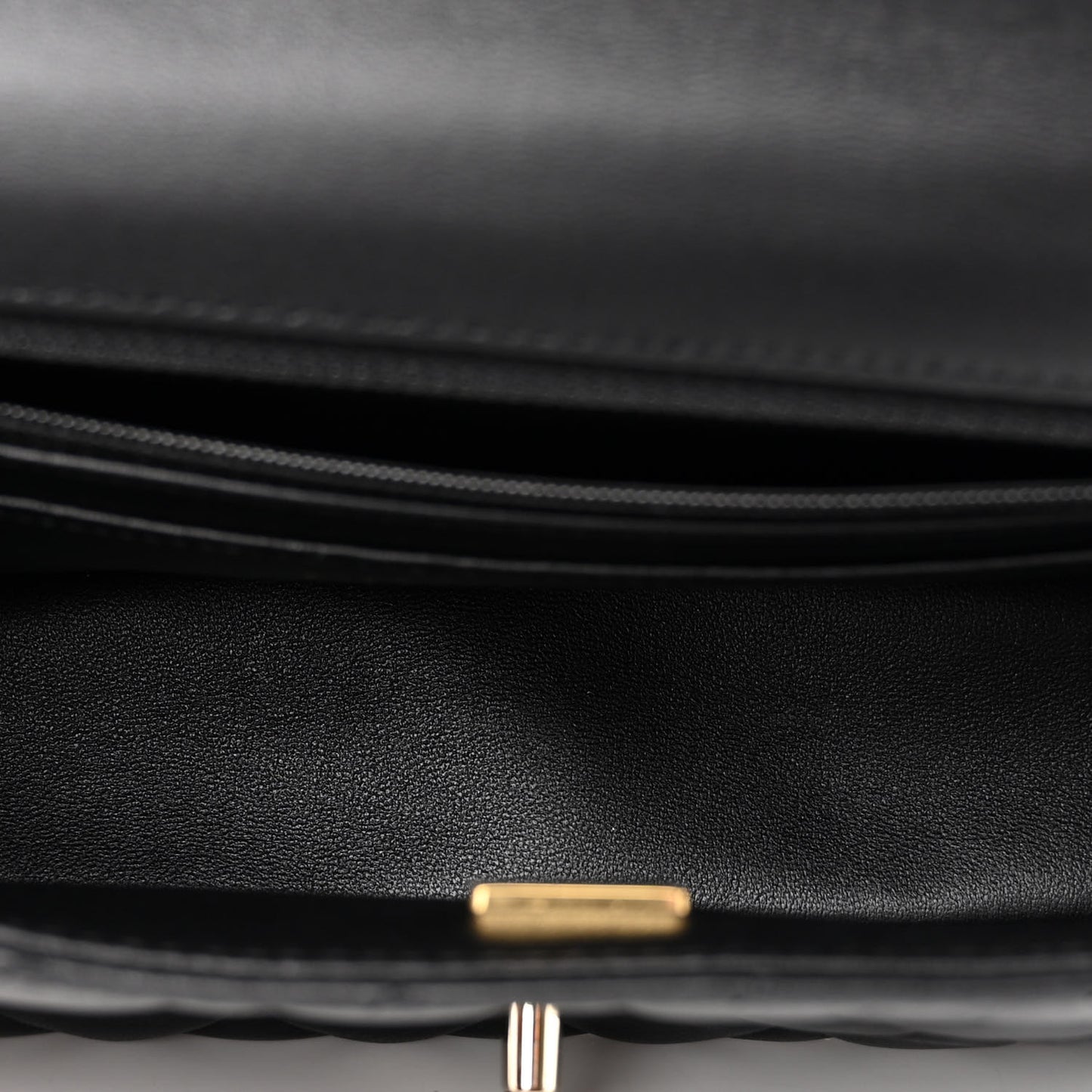 Lambskin Quilted Mini Rectangular Flap Black