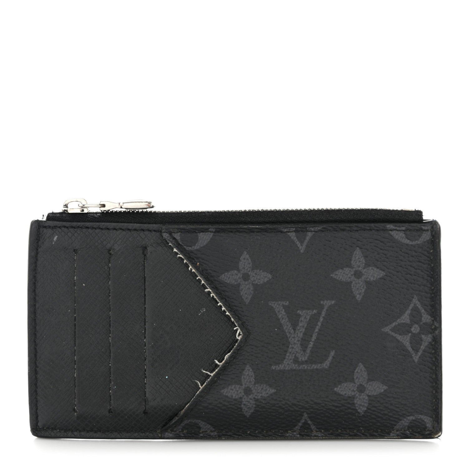 Louis Vuitton Monogram Eclipse Taiga Coin Card Holder 1 of 13