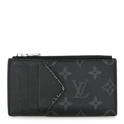 Louis Vuitton Monogram Eclipse Taiga Coin Card Holder 1 of 13