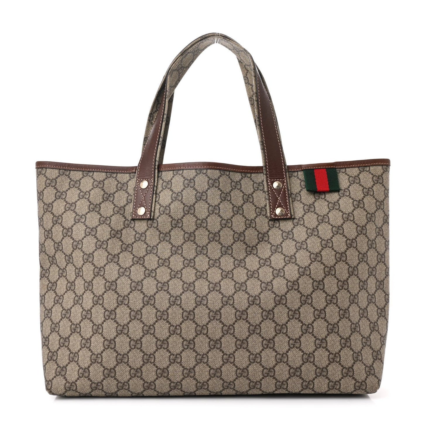 GG Plus Monogram Medium Signature Web Loop Tote Brown