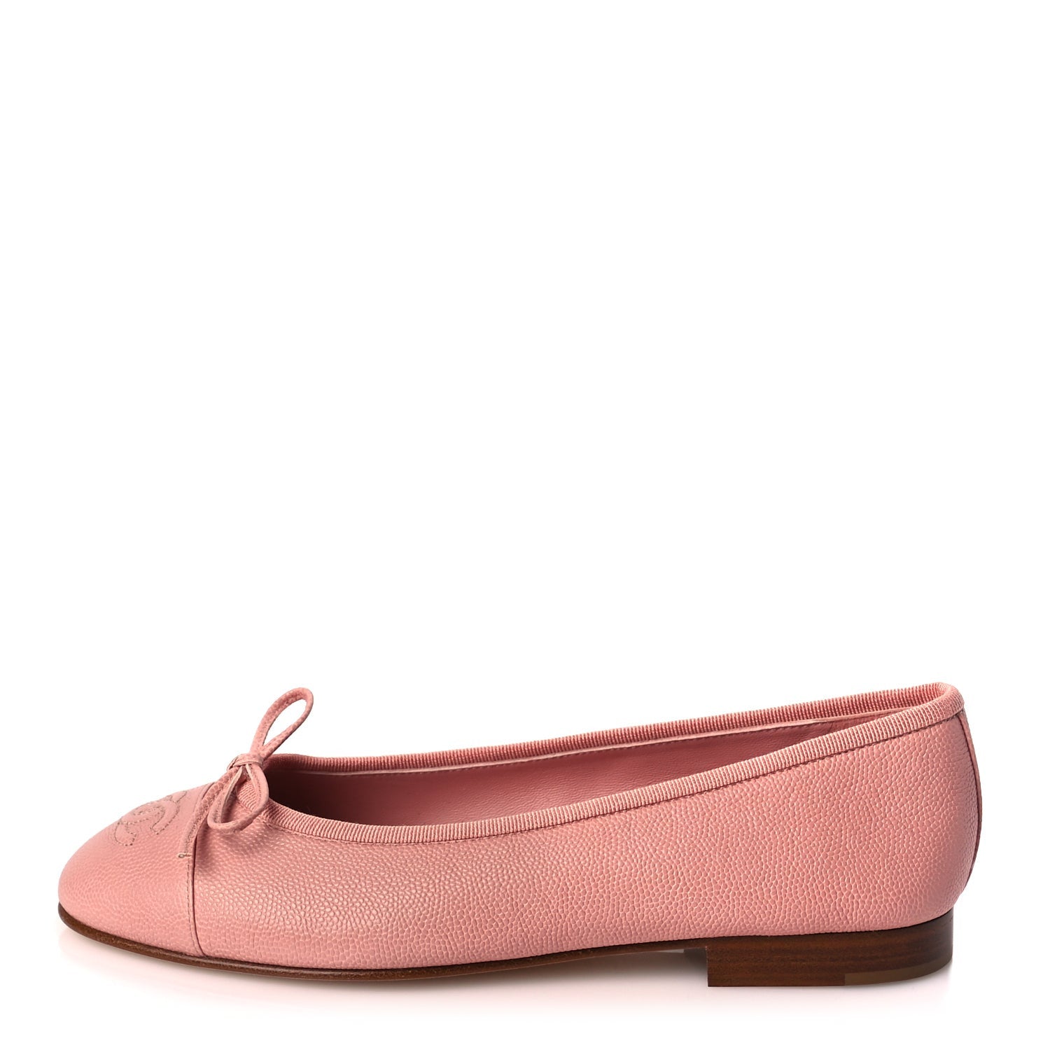 Chanel Caviar CC Cap Toe Ballerina Flats 36.5 Pink 1 of 9