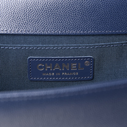 Chanel Caviar Quilted Medium Boy Flap Dark Blue 6 of 9