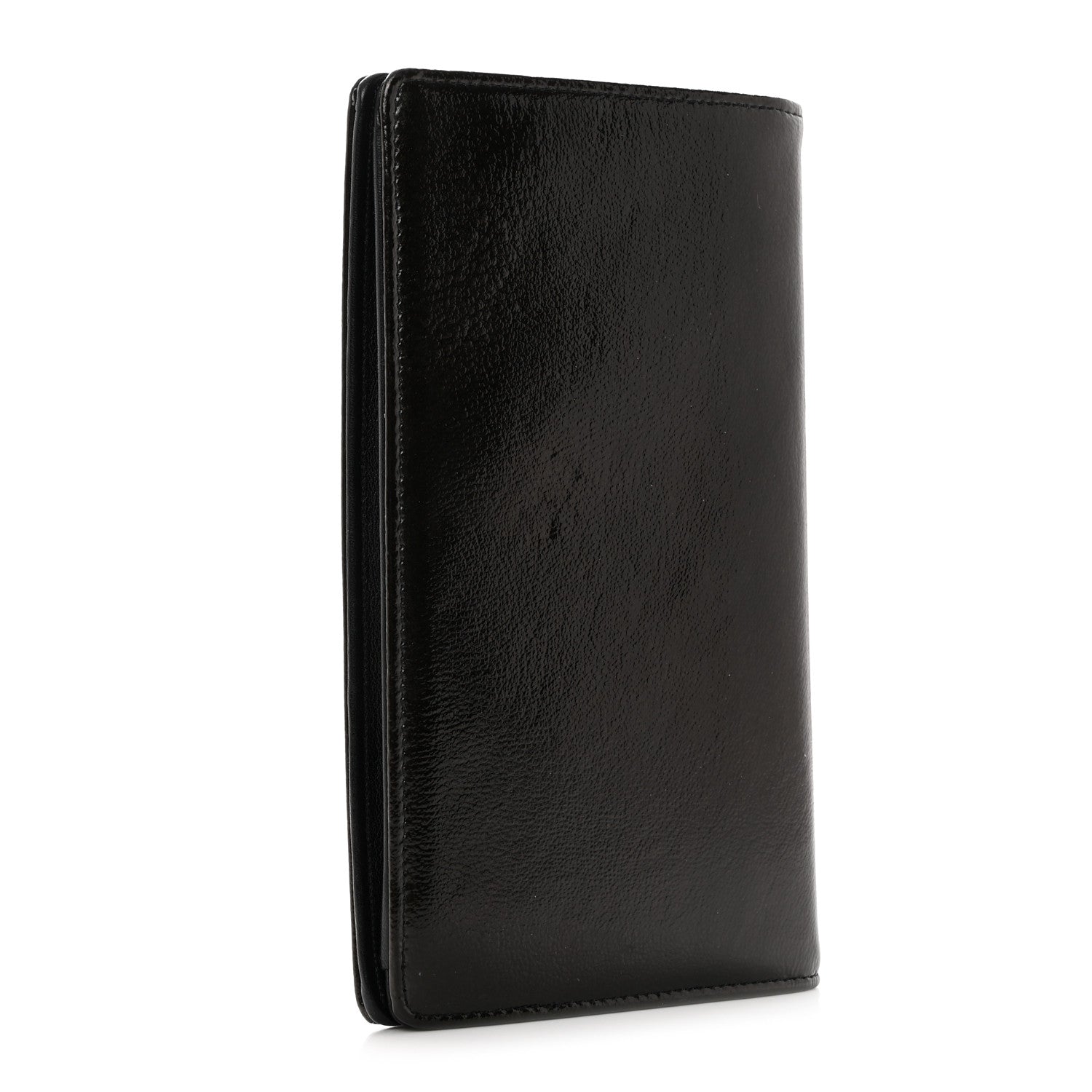 Chanel Grained Patent CC Yen Wallet Black 3 of 8