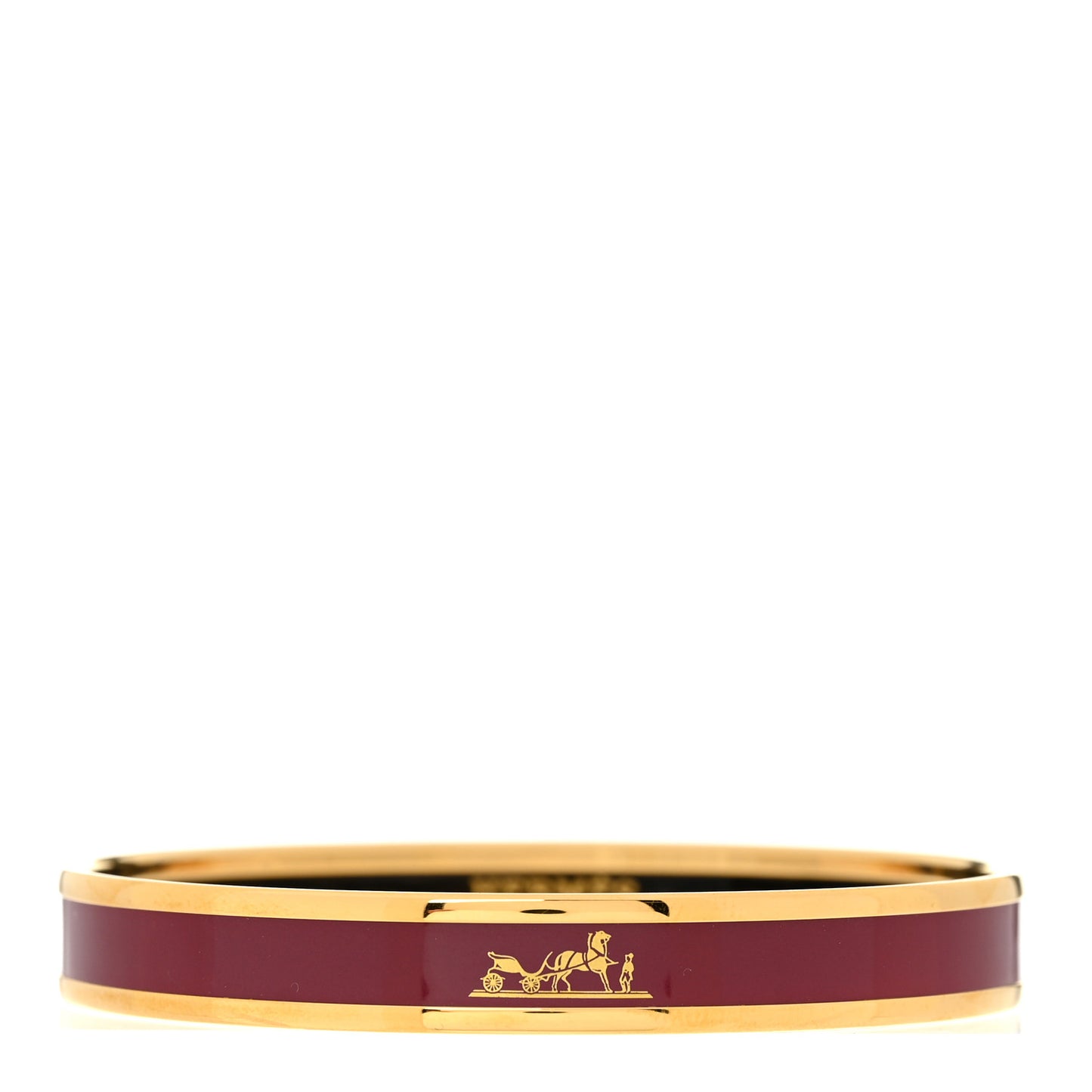 Enamel Printed Narrow Caleche Bracelet 65 Rouge De Chine