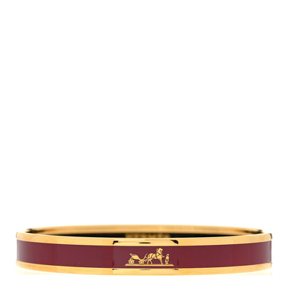 Hermes Enamel Printed Narrow Caleche Bracelet 65 Rouge De Chine 1 of 5