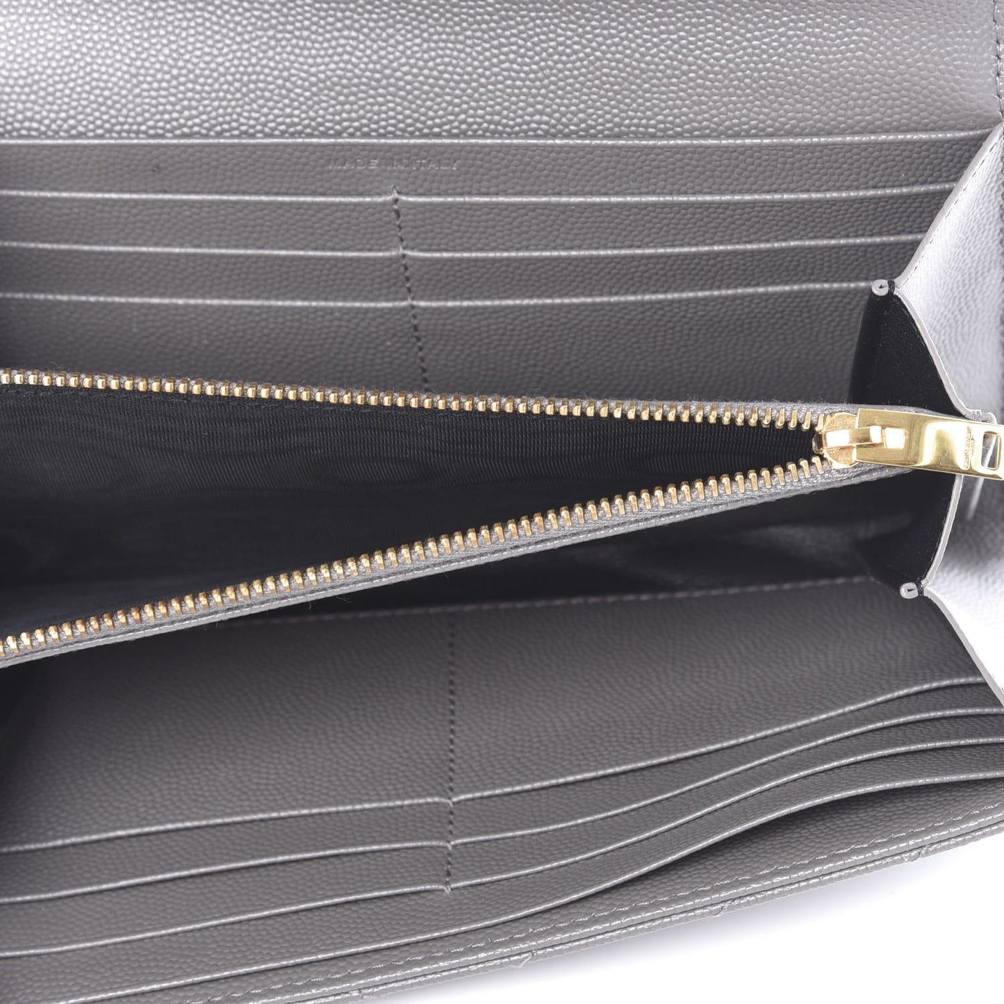 Grain De Poudre Matelasse Chevron Monogram Flap Wallet Fog