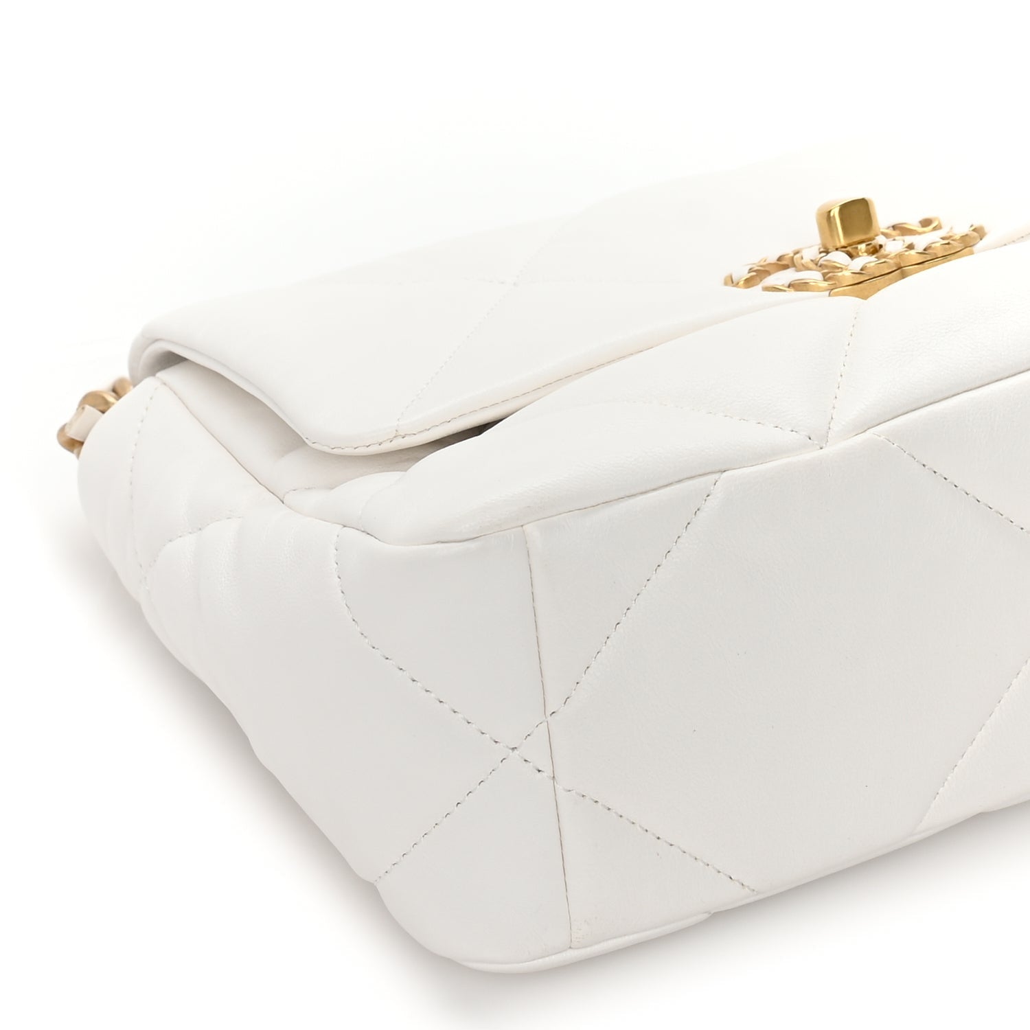 Chanel Lambskin Quilted Medium  19 Flap White 8 of 9