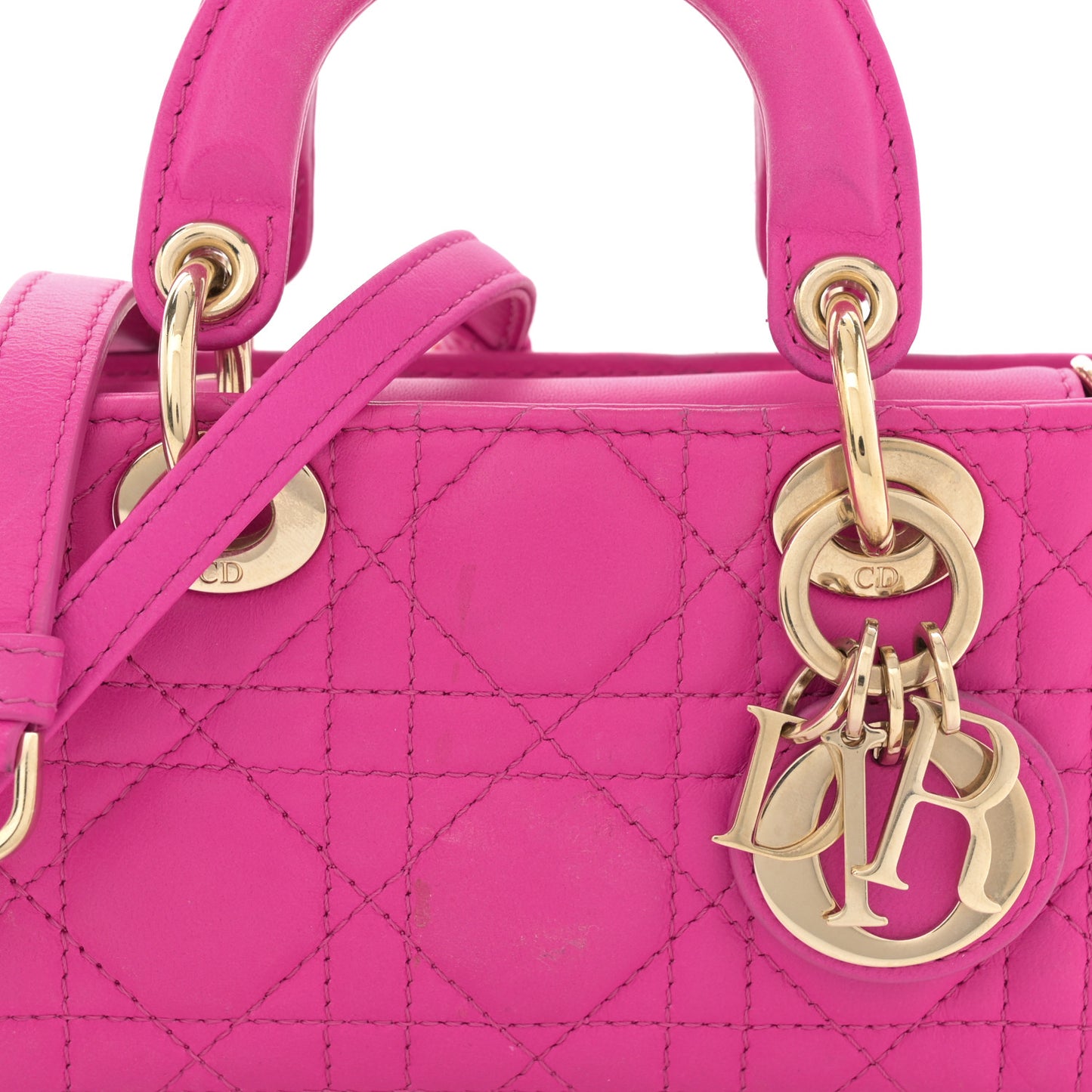Lambskin Cannage Micro Lady D-Joy Rani Pink