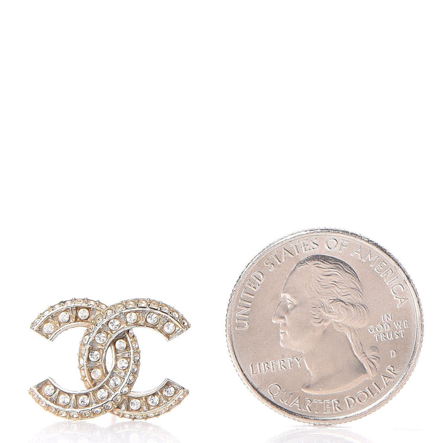 Crystal CC Earrings Gold