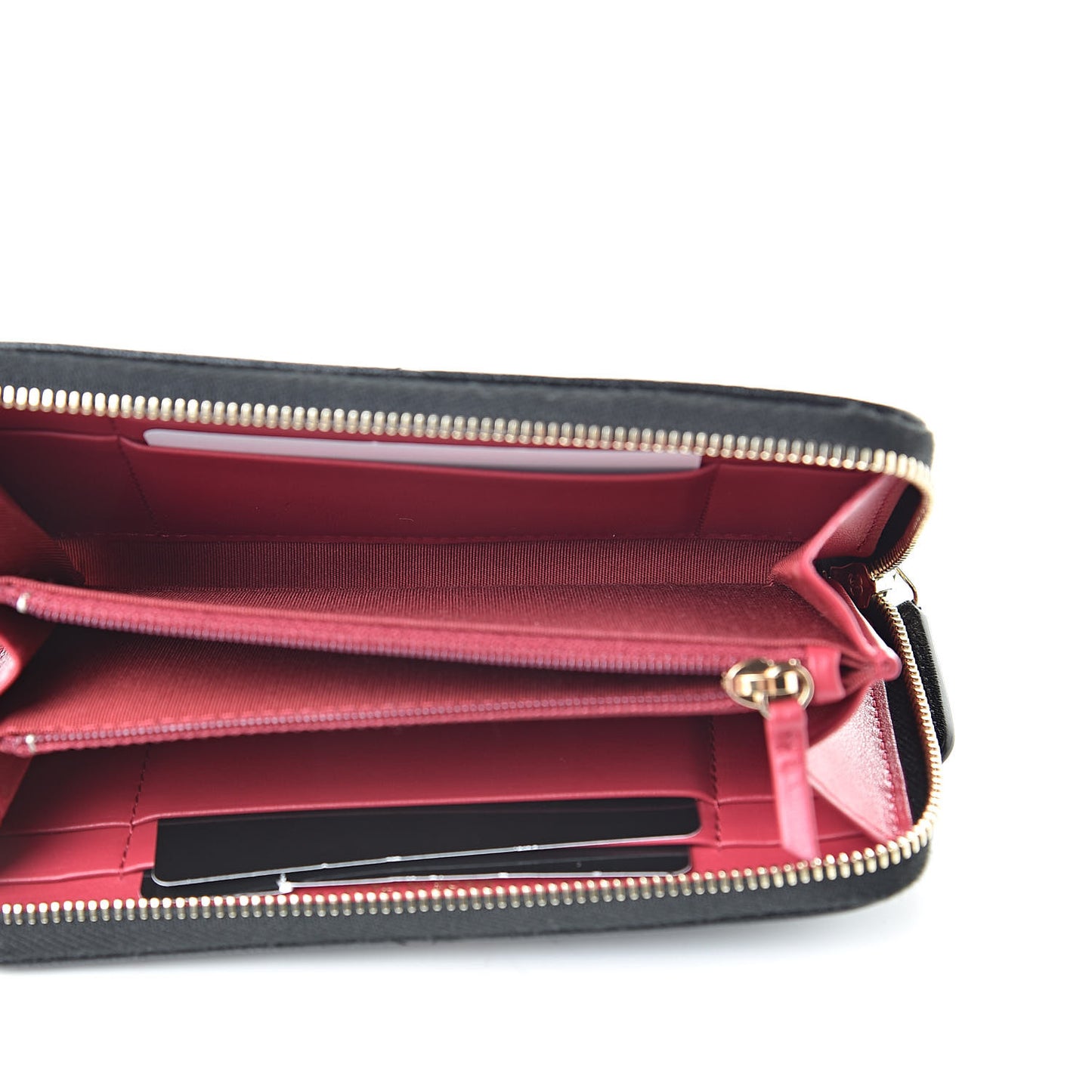 Lambskin Quilted 19 Zipped Wallet Black