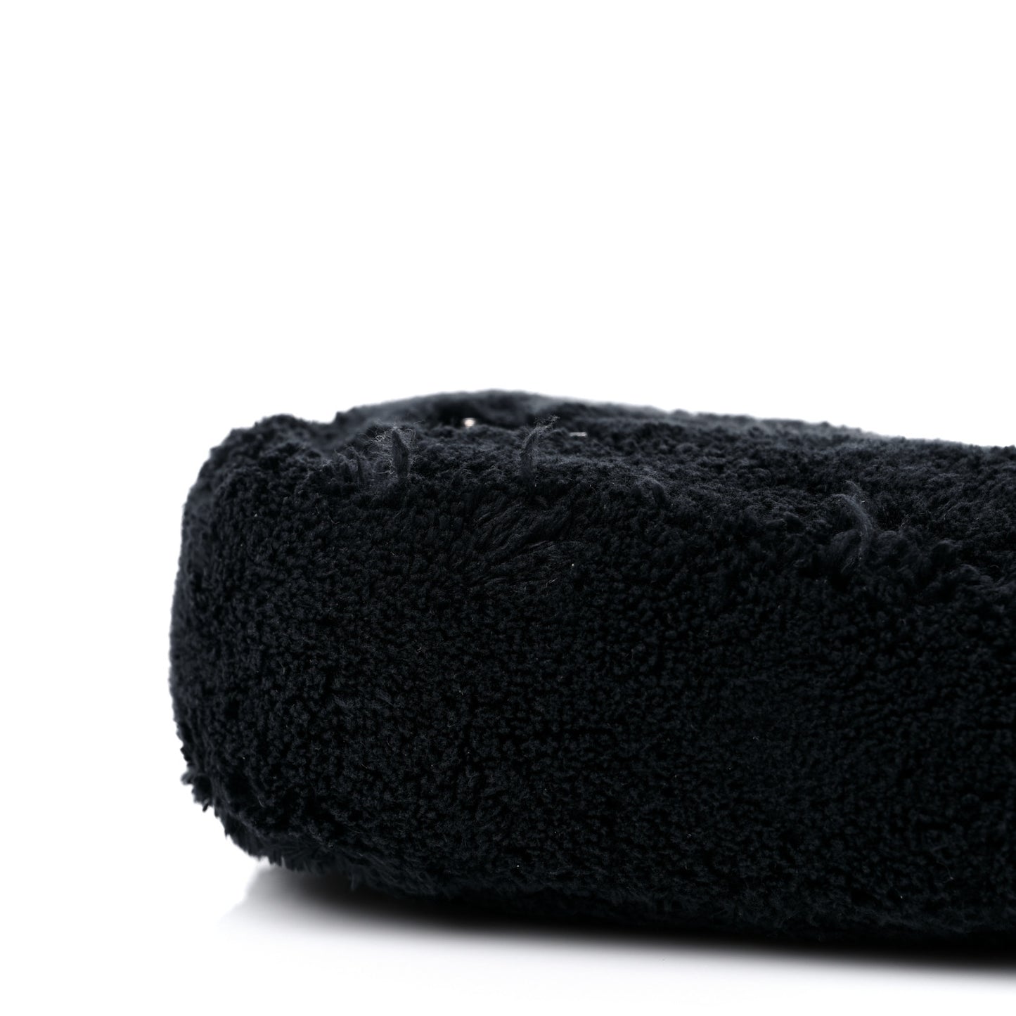 Terry Cloth Triangle Pouch Bag Black White