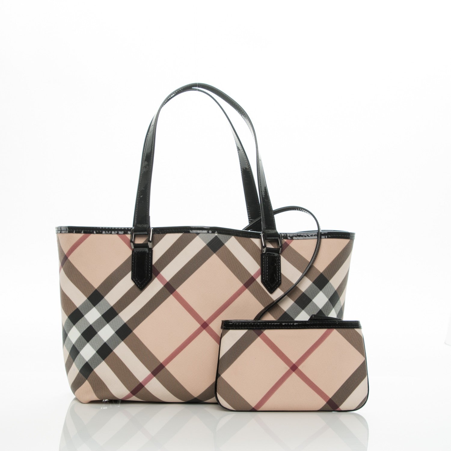 Burberry Supernova Check Small Nickie Tote Black 3 of 8