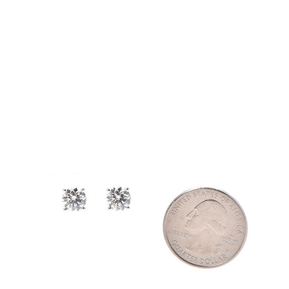 Tiffany Platinum Diamond 2.76ctw Solitaire Earrings 2 of 7
