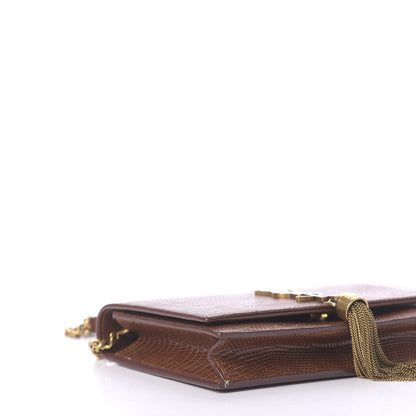 Saint Laurent Lizard Kate Monogram Tassel Chain Wallet Cognac 6 of 9