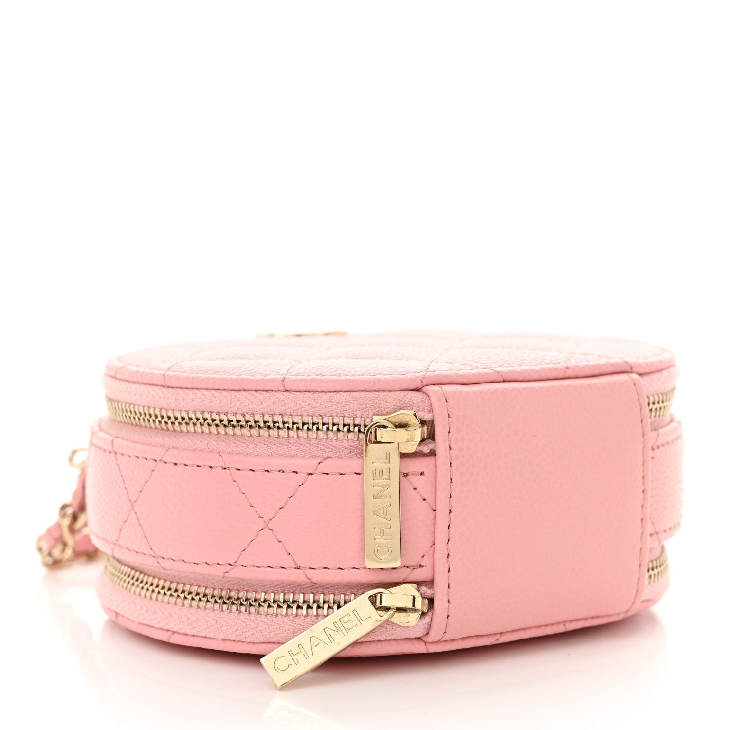 Chanel Caviar Quilted Round Handle With Care Vanity With Chain Pink 4 of 7