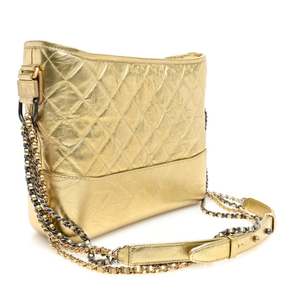 Chanel Metallic Aged Calfskin Quilted Medium Gabrielle Gold 3 of 10