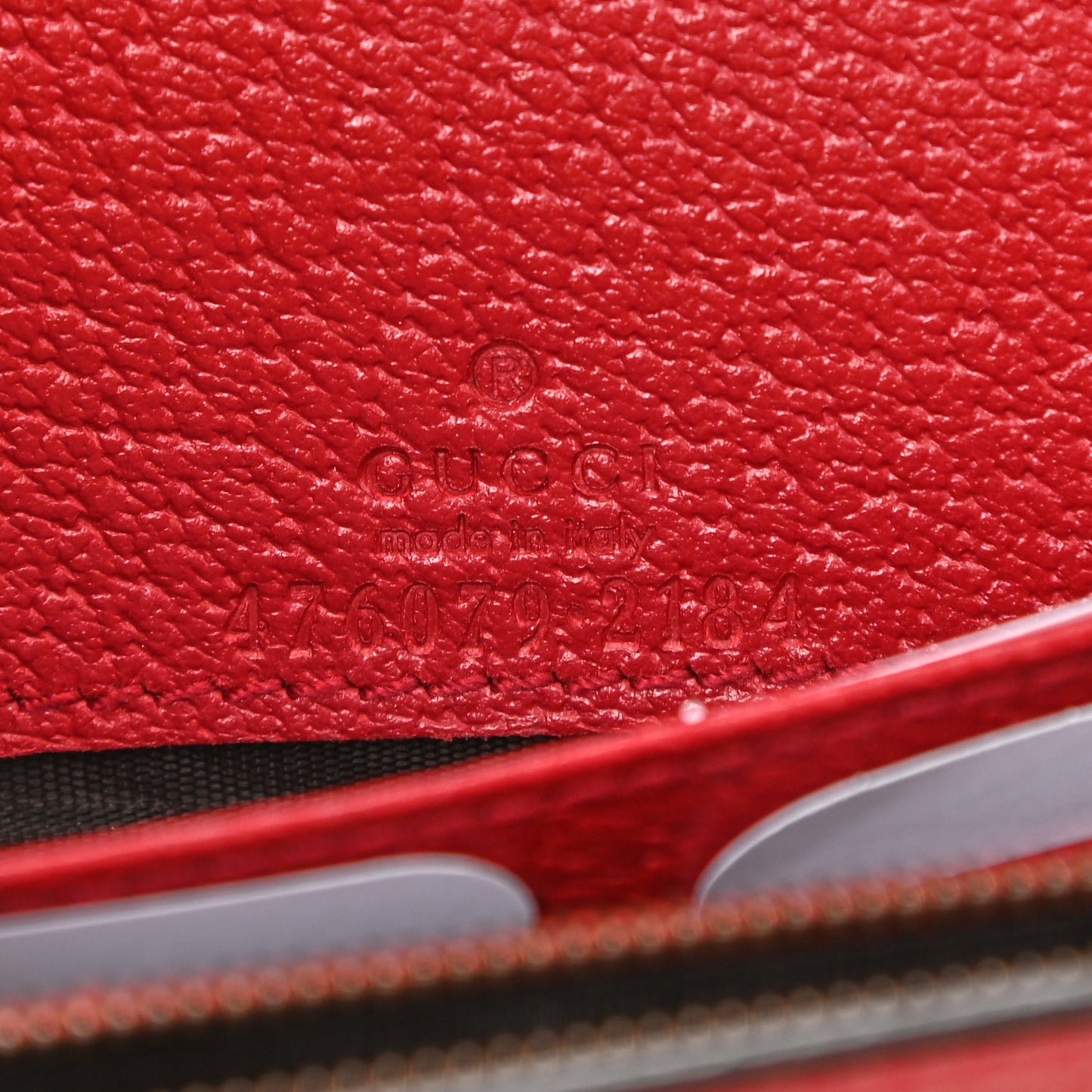 GG Supreme Monogram Web Queen Margaret Chain Wallet Red