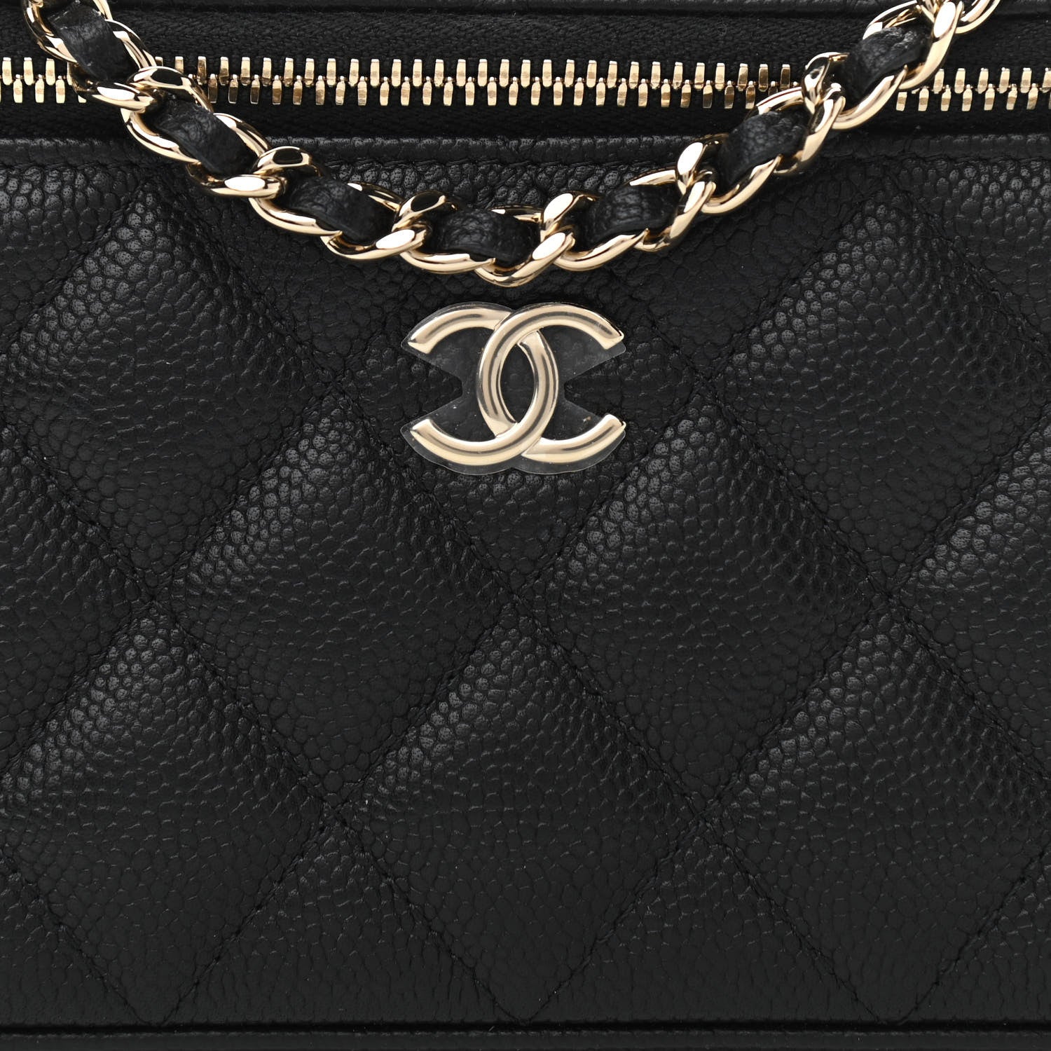 Chanel Caviar Quilted Small Tiny CC Vanity Case With Chain Black 9 of 12