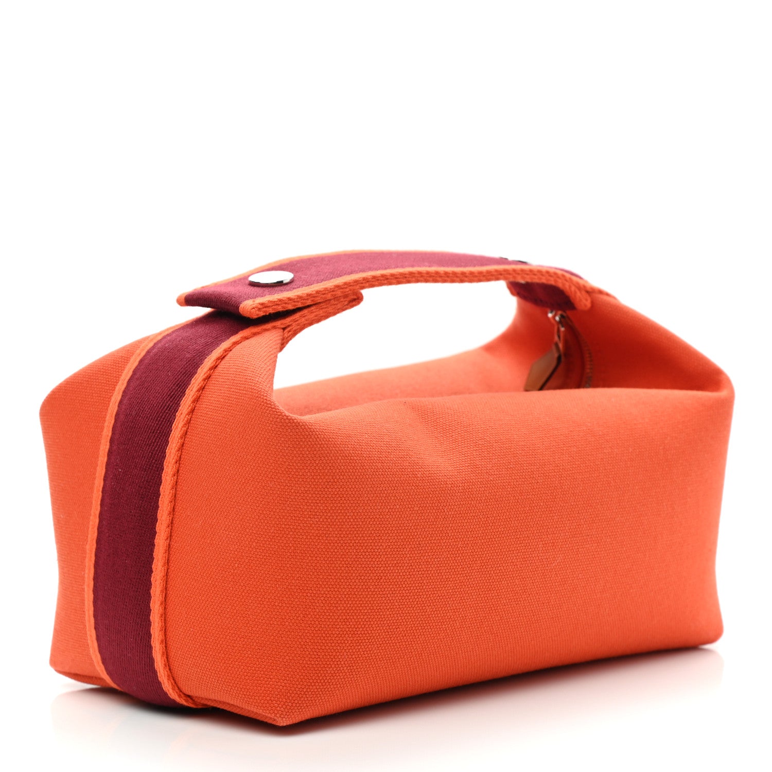 Hermes Canvas Small Bride-A-Brac Pouch Orange Burgundy 3 of 6