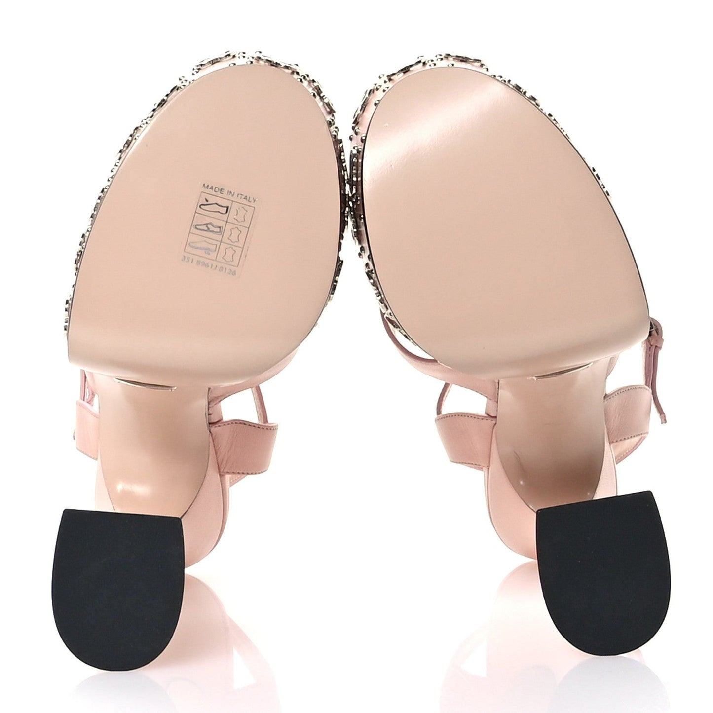 Malaga Kid Interlocking G Studs 155mm Platform Sandals 35 Perfect Pink
