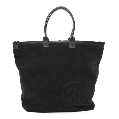 Chanel Terry Cotton CC Beach Tote Set Black 3 of 13