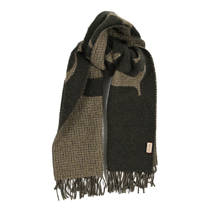 Gucci Wool Jacquard Logo Scarf Olive Dark Green 1 of 3