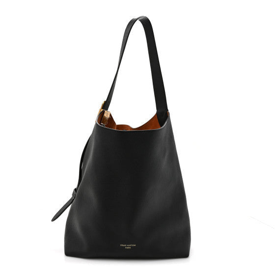 Grained Calfskin Low Key Hobo MM Black