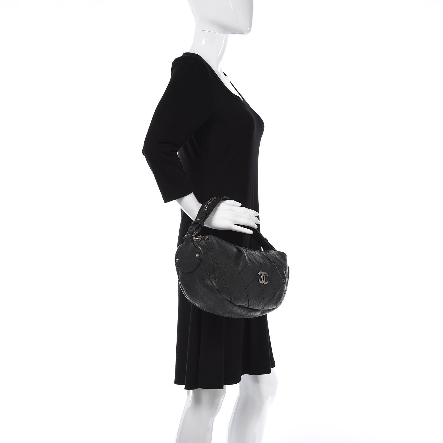 Chanel Caviar Large Outdoor Hobo Black 2 of 11