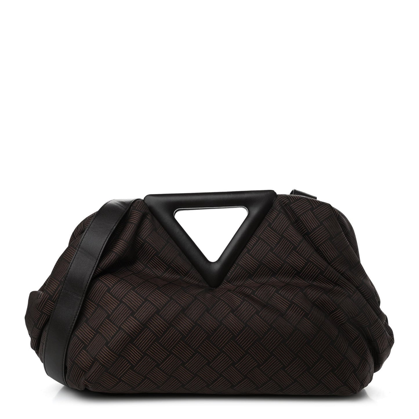 Fabric Intrecciato Medium The Point Triangle Bag Brown