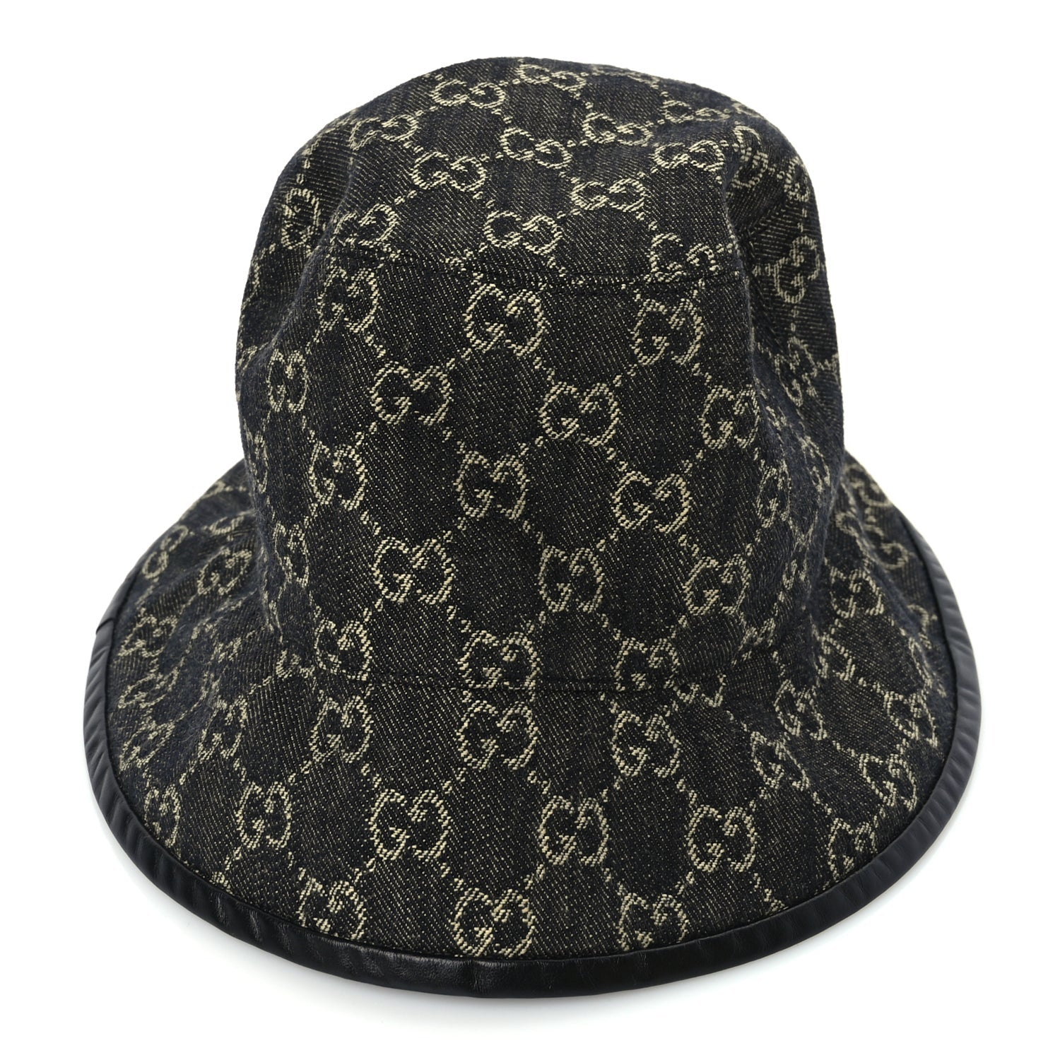 Gucci Jacquard Denim GG Monogram Oscar Bucket Hat M Black Ivory 5 of 9