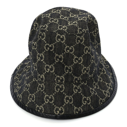 Gucci Jacquard Denim GG Monogram Oscar Bucket Hat M Black Ivory 5 of 9
