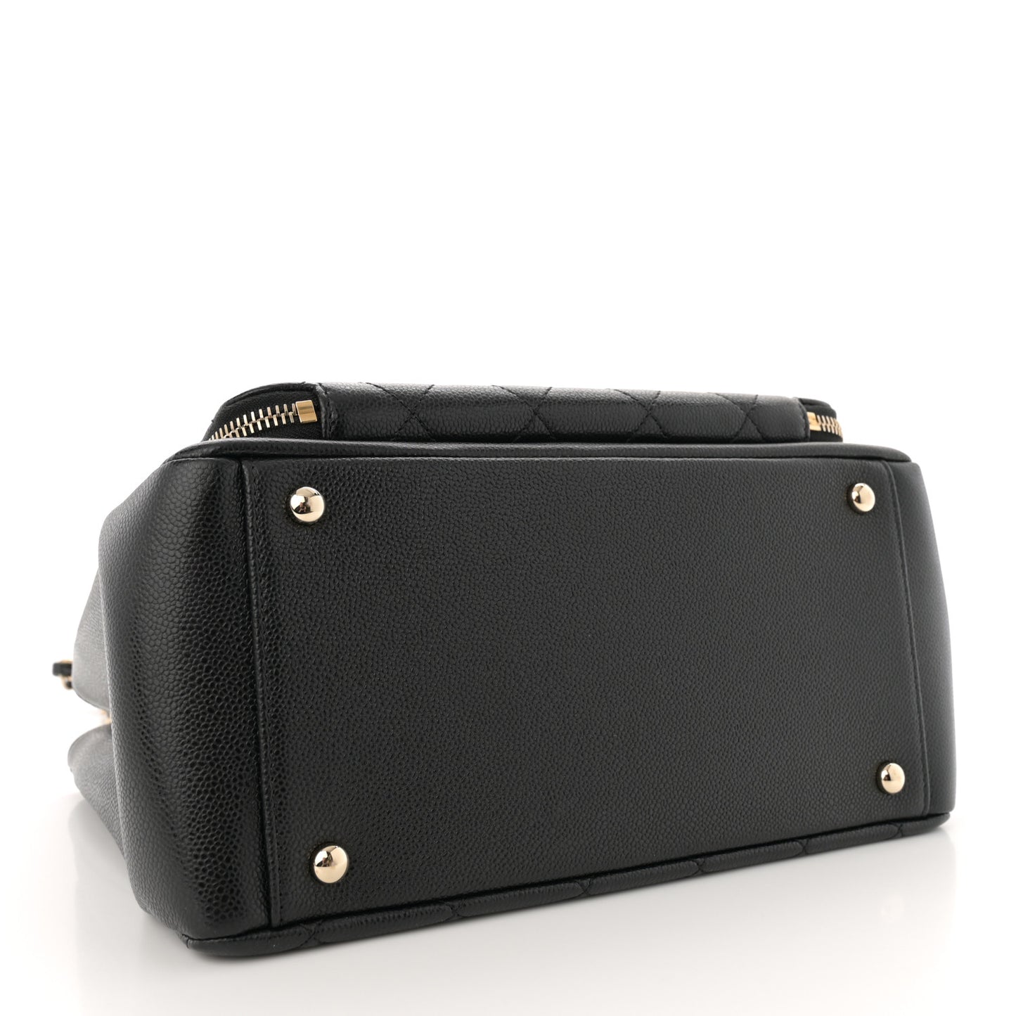 Caviar Quilted Small Business Affinity Shopping Bag Black