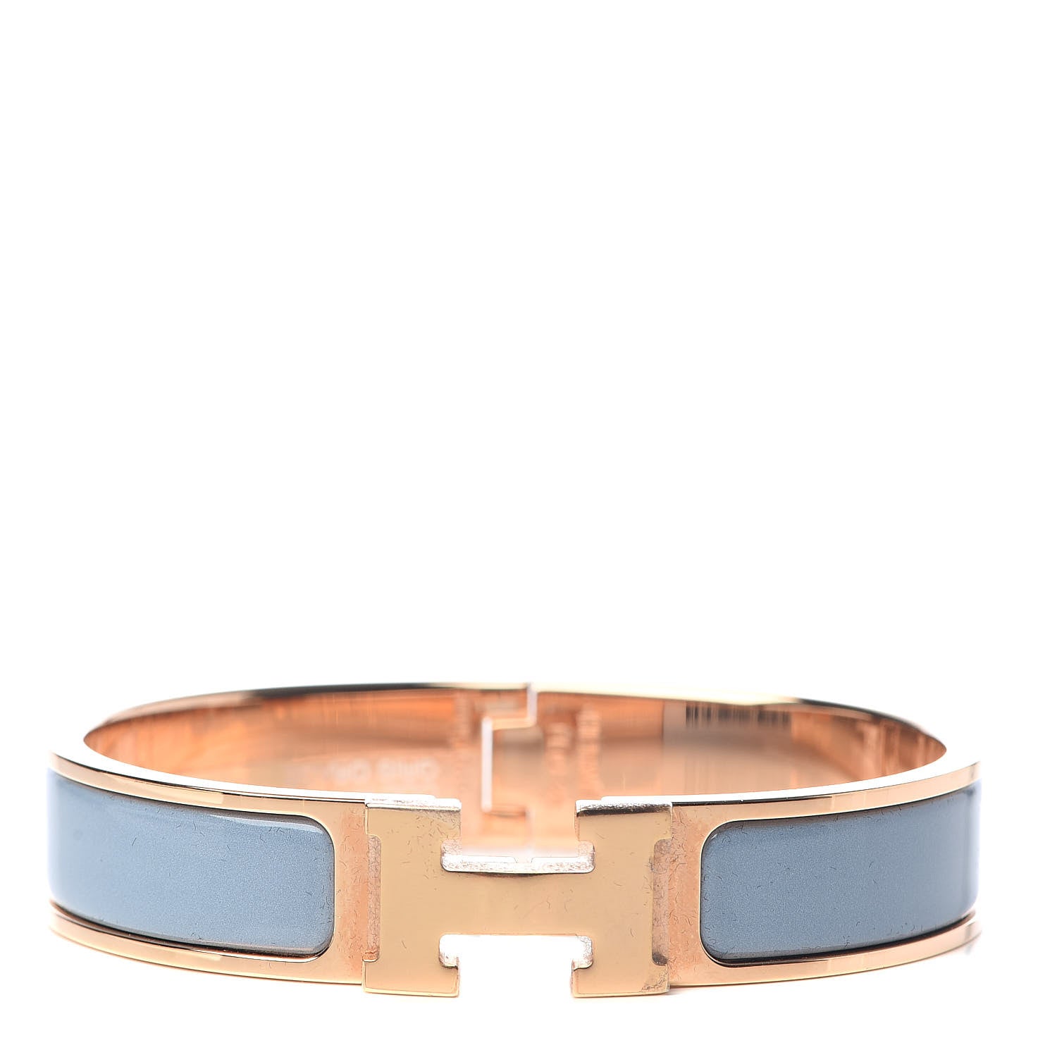 Hermes Enamel Narrow Clic Clac H Bracelet PM Gris Orage 1 of 6
