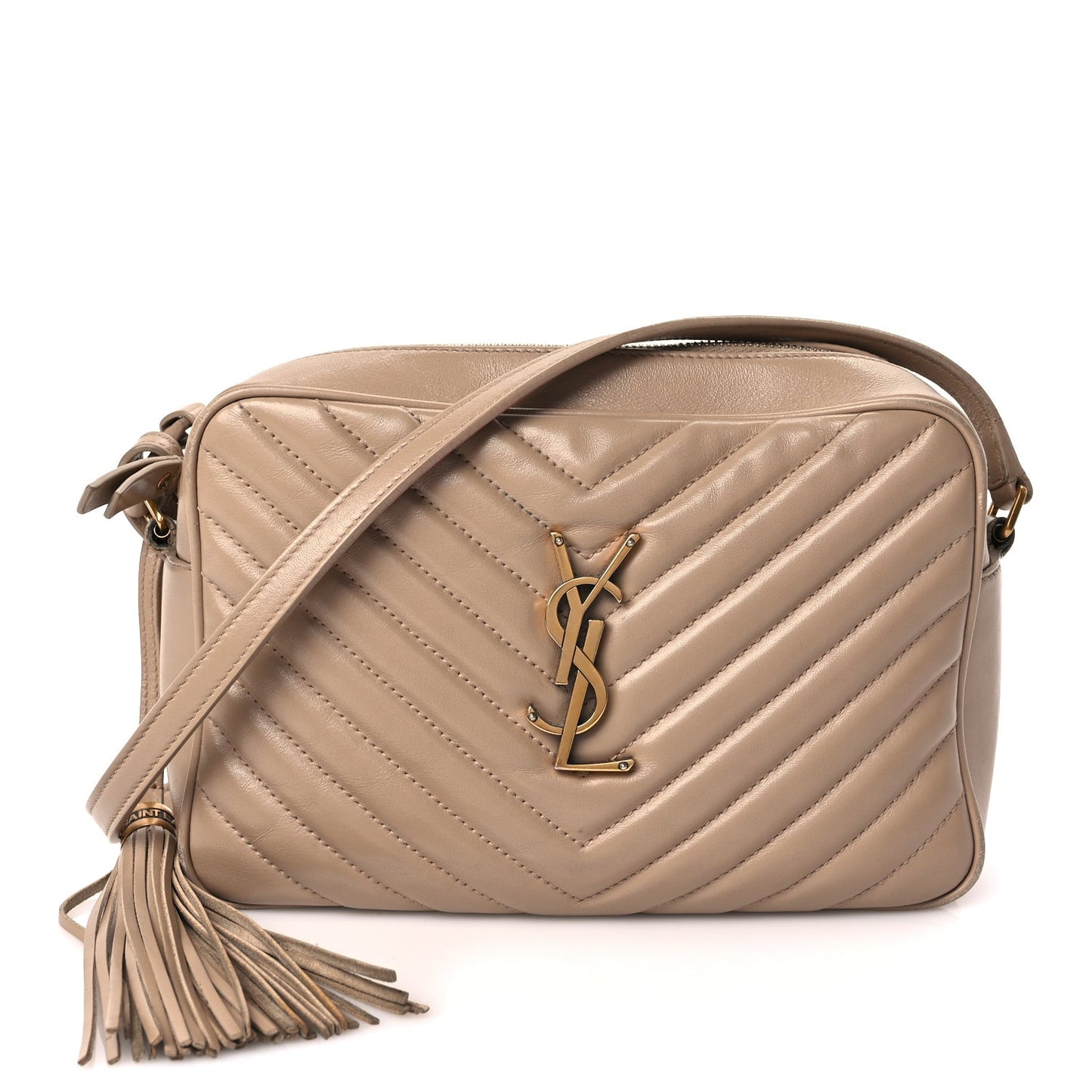 Calfskin Matelasse Monogram Lou Camera Bag Dark Beige