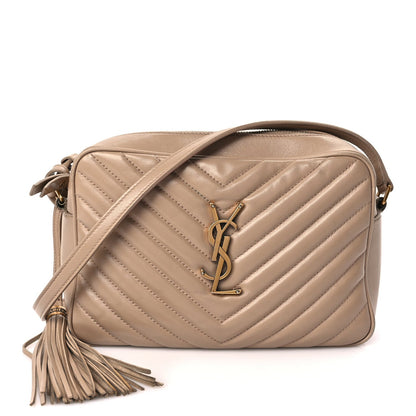 Saint Laurent Calfskin Matelasse Monogram Lou Camera Bag Dark Beige 1 of 8