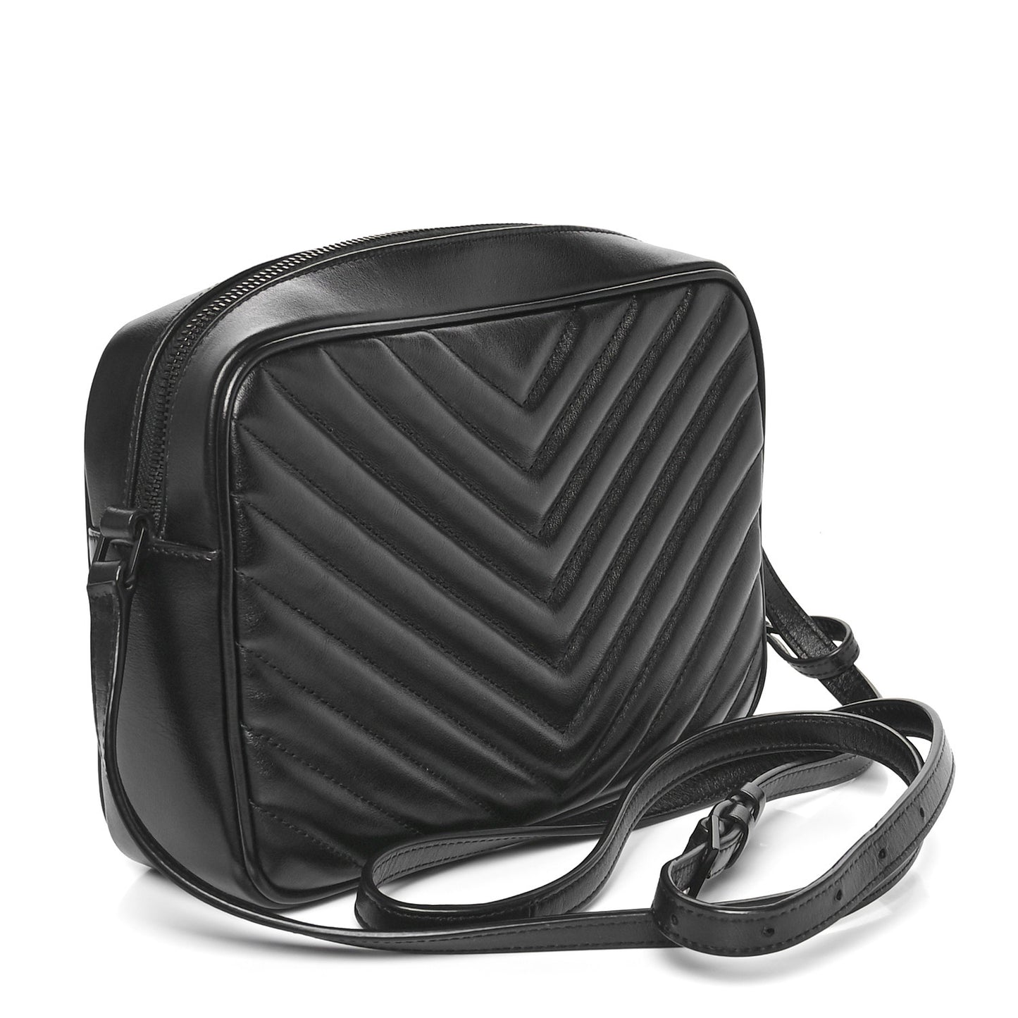 Calfskin Matelasse Monogram Monochrome Lou Camera Bag Black