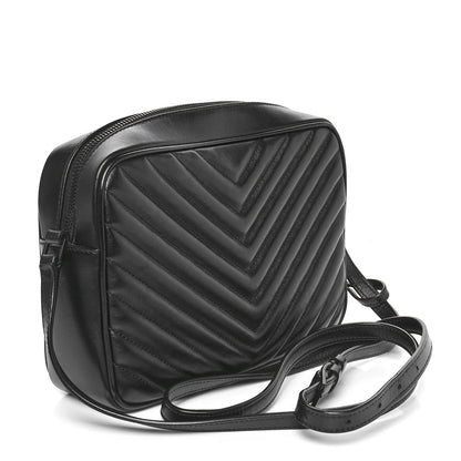 Saint Laurent Calfskin Matelasse Monogram Monochrome Lou Camera Bag Black 2 of 11